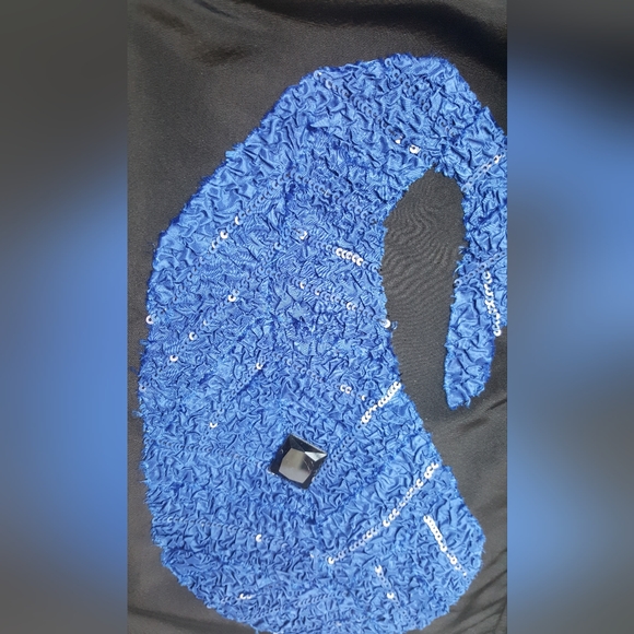 *$4,000 OSCAR DE LA RENTA GORGEOUS BLACK BLUE BEADED RUNWAY SILK DRESS US 0, M - Picture 10 of 13